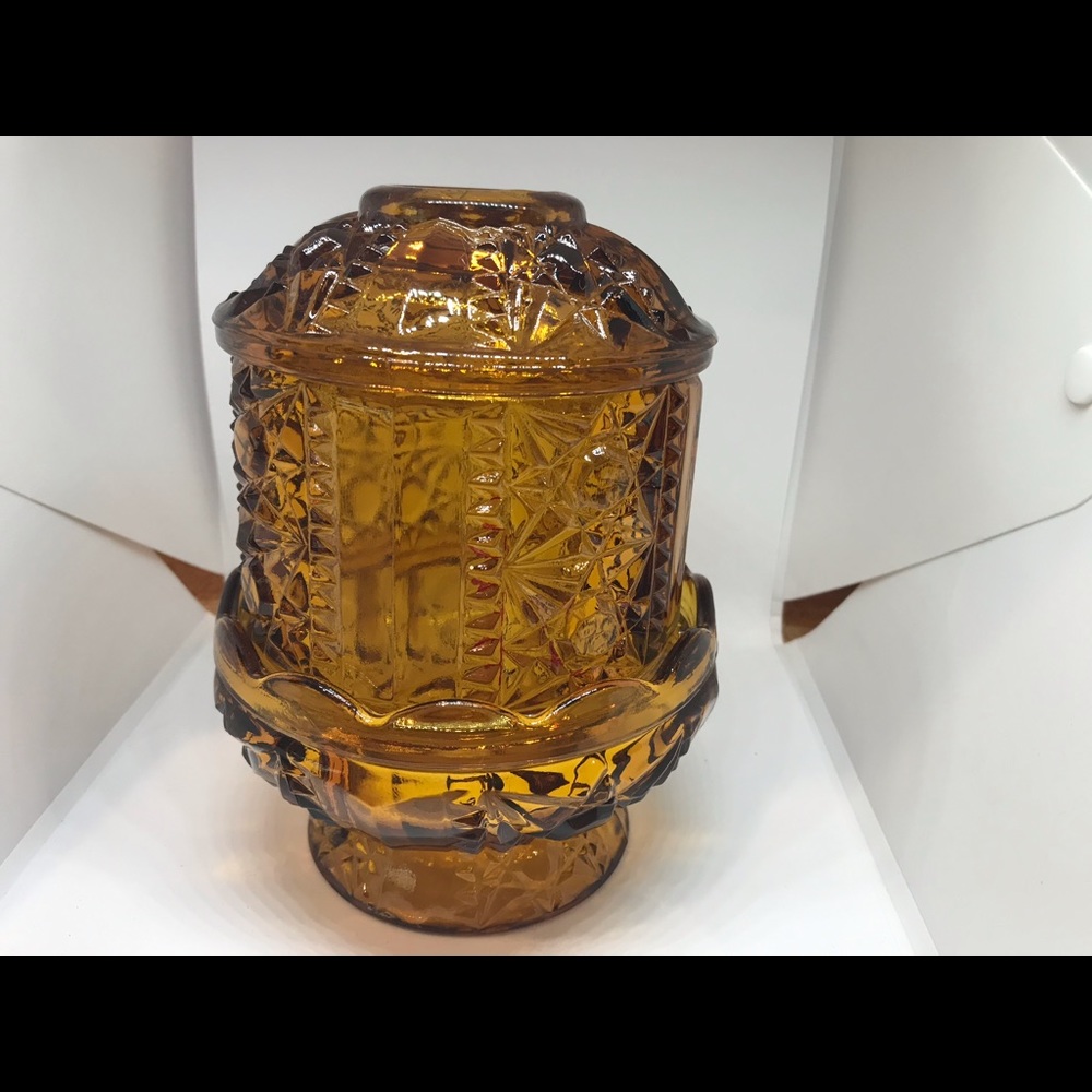 Vintage Amber Indiana Glass Fairy Light